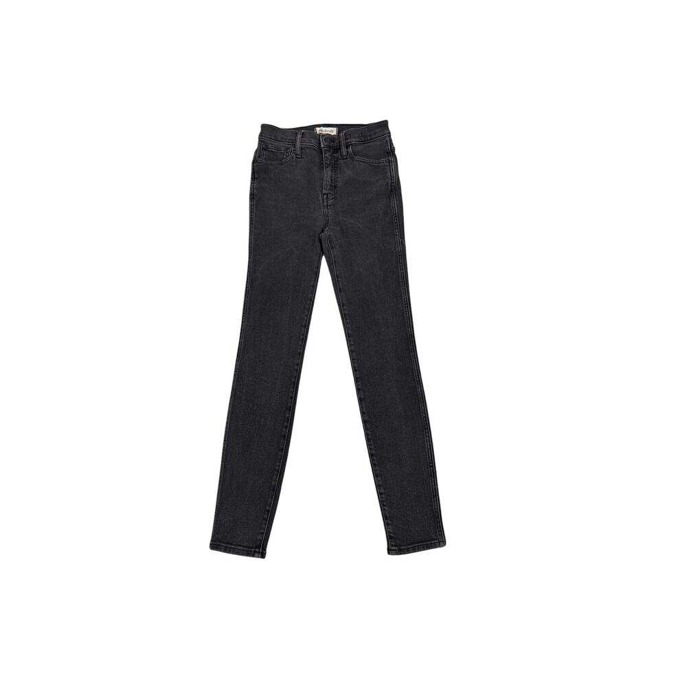 Madewell Jeans Black Gray Faded High Rise Straight Skinny Jeans Size 26 - Picture 1 of 5